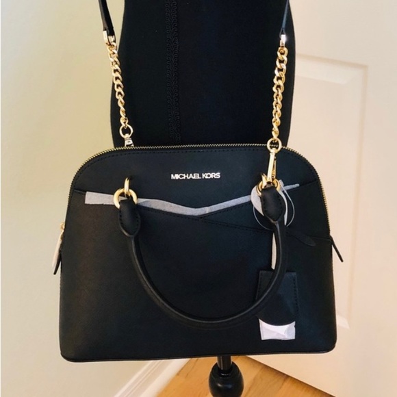Michael Kors Handbags - 🖤🖤🖤 NWT Michael Kors Jet Set Leather Dome Satchel